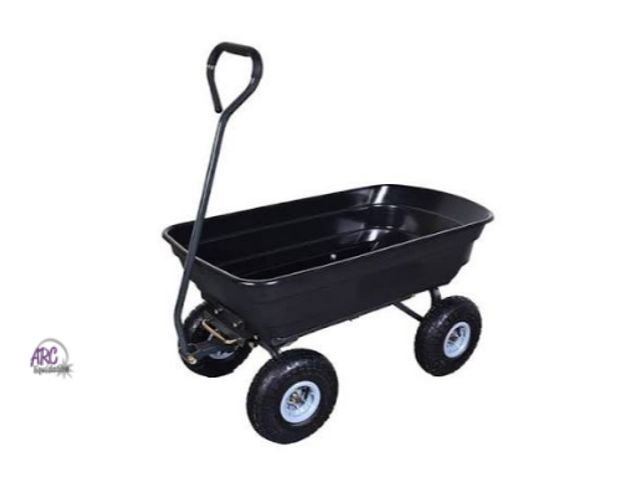Lot 56-751520 - New  600 Lbs Poly Garden Dump Cart Wagon with 180° Rotating Handle and 10"Pneumatic Tires