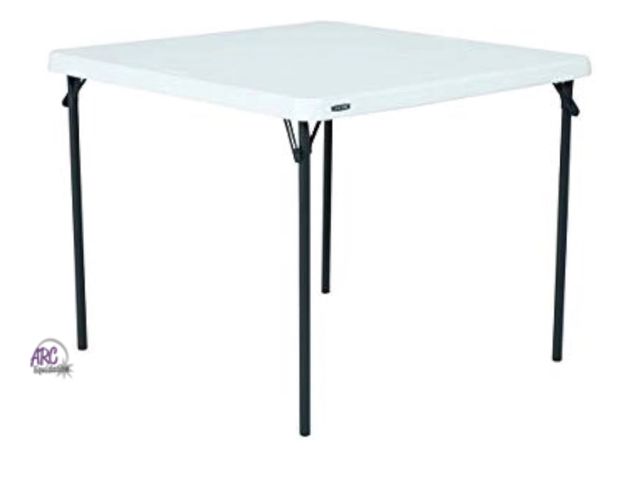 Lot 56-262350 - Lifetime 37 inch table with folding legs retails $115