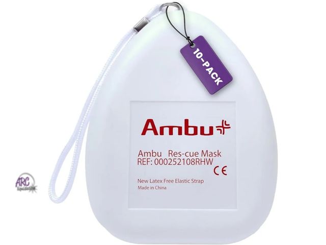 Lot 56-787340 - New 10 sets Kemp USA Ambu Medical Supplies &amp; Equipment CPR Mask Kit in Hard Case with O2 Inlet, ...