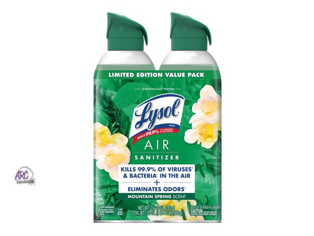 Lot 56-252023 - NEW Lysol Air Sanitizing Spray - Mountain Spring - 10oz/2pk