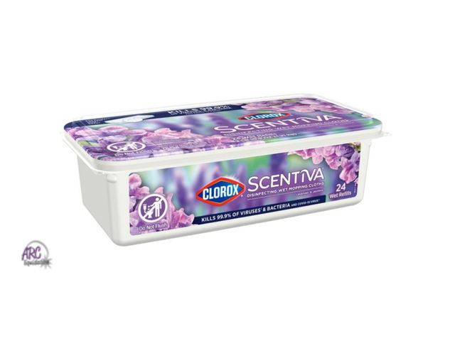 Lot 56-161213 - New Clorox Scentiva Disinfecting Wet
Mopping Cloths - Lavender &amp; Jasmine -
24ct