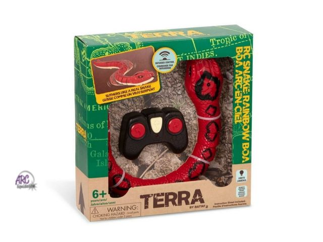 Lot 56-744130 - New Terra by Battat – Remote Control Infrared Light-Up Snake - Rainbow Boa