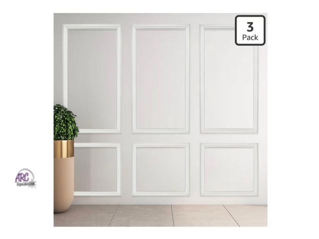 Lot 56-151850 - New in Box 3 Set Peel and Stick Wall Molding Kit Pre-Cut Wall Molding for Wall Decor Premade Self-Ad...