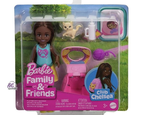 Lot 56-155230 - New Barbie Family &amp; Friends Chelsea Playtime Kitty Backpack Doll and Accessories, Backpack with ...