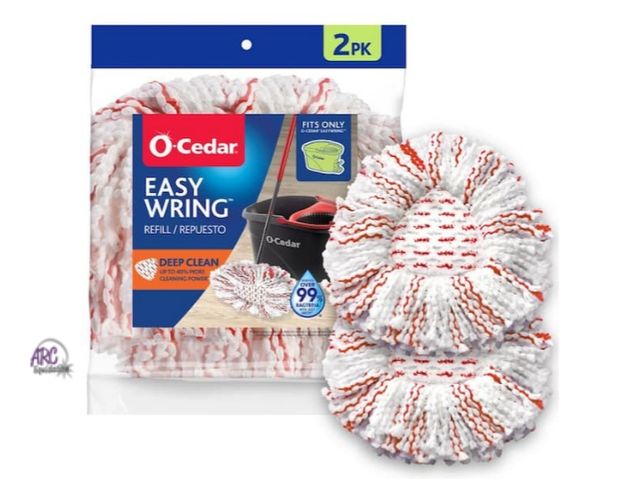 Lot 56-505265 - NEW-O-Cedar EasyWring Deep Clean Spin Mop Head Replacements, 40% More Scrubbing Power, Washable Micr...