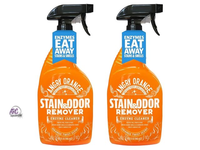 Lot 56-775312 - New 2 pack ANGRY ORANGE Pet Stain Remover for Dog Urine and Stains - Enzyme Cleaner - Citrus. 24 oz ...