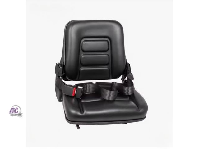 Lot 56-479812 - NEW-VEVOR-universal tractor/mower seat with seatbelt-black- seat is 16" long, 18" tall, 18" wide