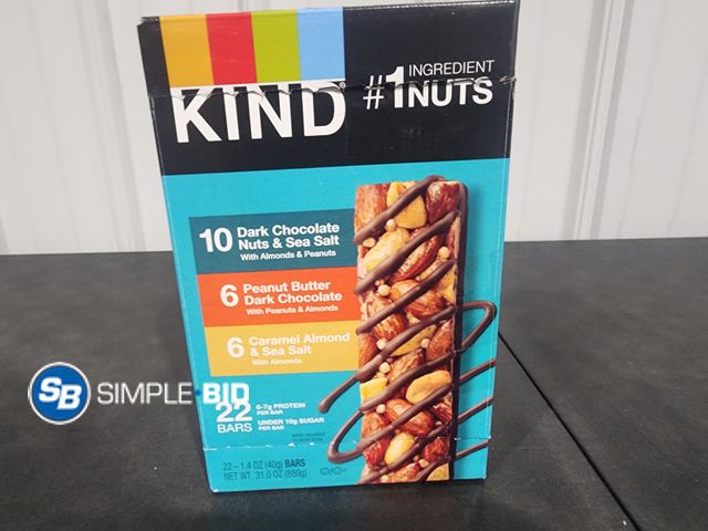 Lot 58-26166 - KIND! Bars - Dark Chocolate Nuts and Sea Salt - Peanut Butter Dark Chocolate - Caramel Almond and Se...