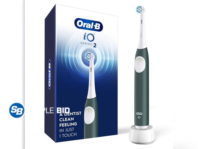 Lot 58-58779 - Oral-B iO Series 2 Rechargeable Electric Powered Toothbrush, Forest Green with 1 Gentle Care Brush H...