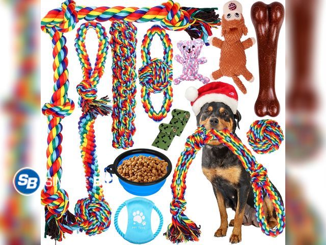 Lot 58-58112 - New WEPSEN 13 PCS Chew Toys for Aggressive Chewers, Large Dogs, Indestructible Rope Toy for Large Br...