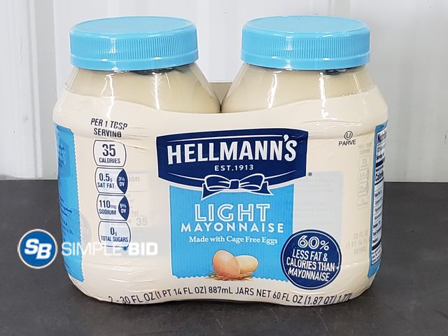 Lot 58-70257 - Hellmann's Mayonnaise Light Mayo, 2 ct. - unopened - expired