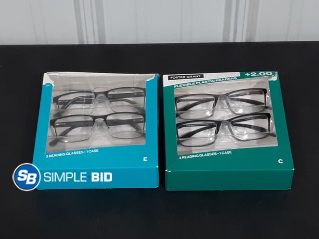 Lot 58-17822 - Lot of (2) New Foster grant reading glasses (1) +1.75 (1) +2.00 - 2 pairs in each box