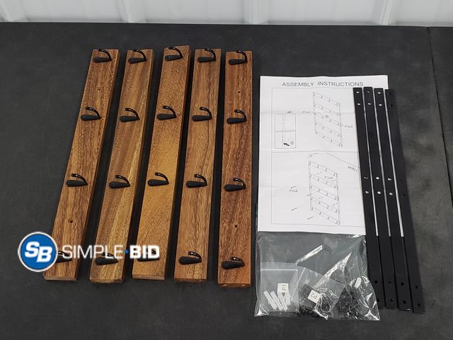 Lot 58-39780 - Lot of (5) 4 place Hook Set - Rack System - Key rack - Multiple uses