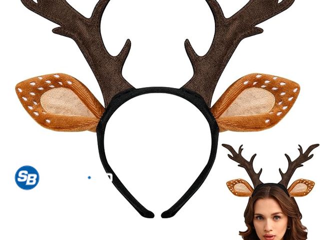Lot 58-81082 - Lot of (3) New  Deer Antlers Headband, Deer Costume for Women Adults, Cute Reindeer Horns Ears Costu...
