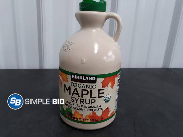 Lot 58-39278 - Kirkland Organic Maple Syrup 1qt - unopened - damaged cap