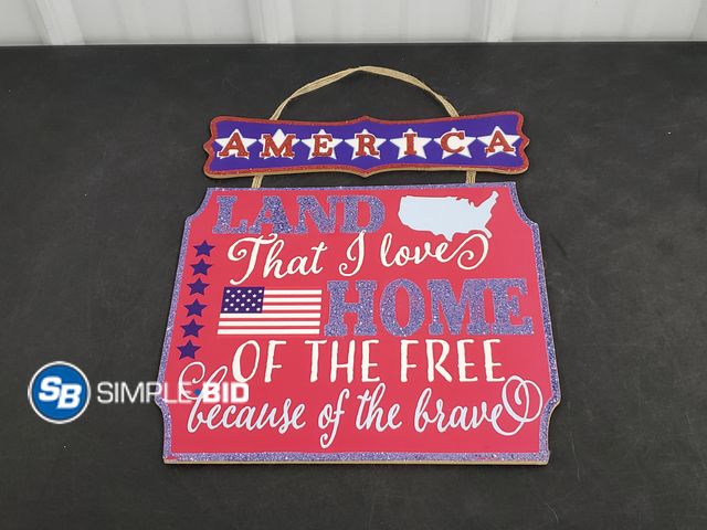 Lot 58-66758 - 4th of July Wooden Wall Decor