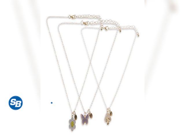 Lot 58-57685 - Lot of (2) New Wonder Nation Kids BFF Butterfly, Flower and Mushroom Wear One, Share One Necklace Se...