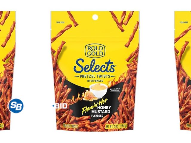 Lot 58-77360 - Lot of (3) Rold Gold Selects, Flamin’ Hot Honey Mustard Twists (4 oz) - unopened - expired