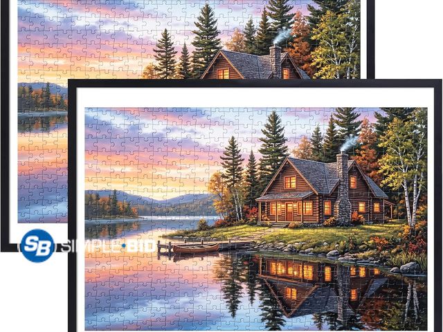 Lot 58-75850 - New Fixwal 18x24 Puzzle Frame, Holds 500 Pieces Jigsaw Puzzles, Black, 2Pack Minimalist Style, Shatt...