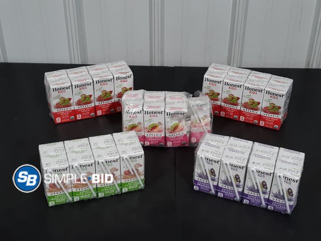 Lot 58-25976 - Honest Kids Juice Boxes - 39 boxes - Berry Good Lemonade - appley ever after goodness grapeness - fr...