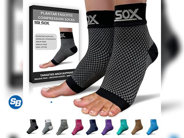 Lot 58-17717 - New SB SOX Plantar Fasciitis Relief Socks–Night Splint &amp; Foot Brace for Achilles Tendonitis, Hee...