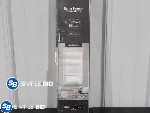 Lot 58-16525 - Better Homes &amp; Gardens 32 X 48" Faux Wood Blinds