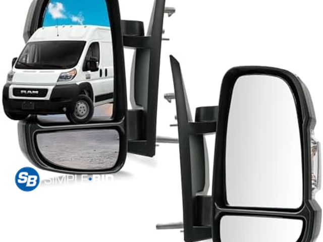 Lot 58-76054 - Driver &amp; Passenger Side Mirrors (Pair) for Dodge Ram Promaster 1500 2500 3500 for 2014-2021, Hea...