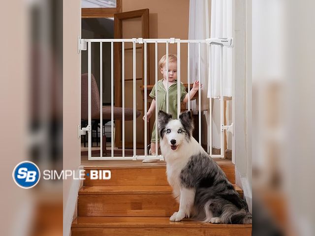 Lot 58-31847 - New Babelio 26-43" No Bottom Bar Baby Gate for Babies, Elders and Pets, 2-in-1 Hardware Mount Dog Ga...