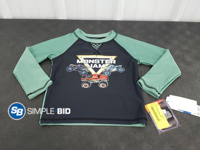 Lot 58-83022 - Monster Jam Rash Guard - 2T - NWT- Does Not Come with Swim Trunks