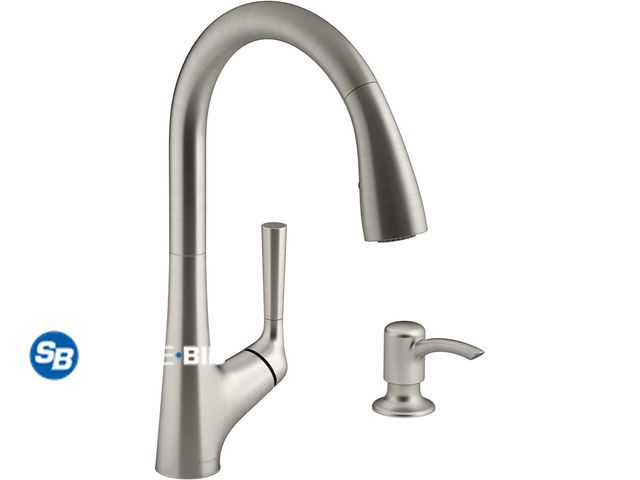 Lot 58-32483 - Kohler R77748-SD-VS Malleco Touchless Pull Down Kitchen Sink Faucet - appears unused