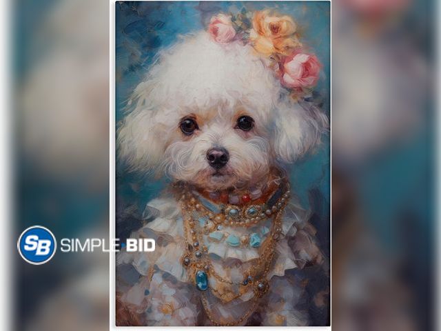Lot 58-74415 - New Stupell Industries Victorian Era Bichon Frise Canvas Wall Art design by Wumples, 30 x 20 | Stupe...