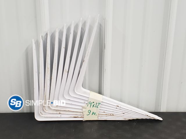Lot 58-77545 - Lot of (9) 14 x 12" Shelf Brackets - White