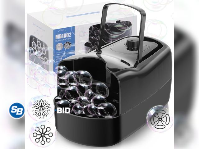 Lot 58-56361 - New Automatic Bubble Machine for Kids - 3 Size Bubbles, 2 Speeds, Outdoor Toys for Toddlers 1-3, Toy...