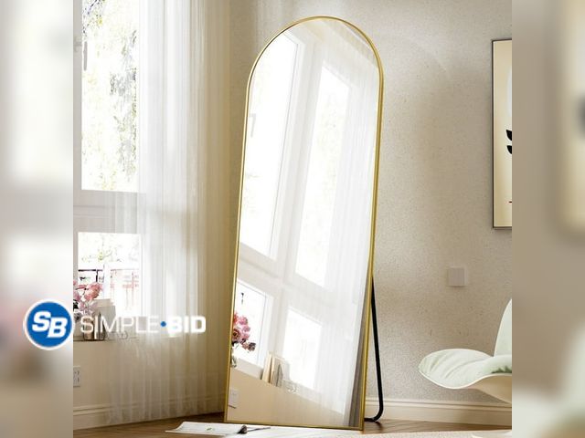 Lot 58-36736 - New Arched Full Length Floor Mirror 59.1"x16" Full Body Standing Mirror,Gold