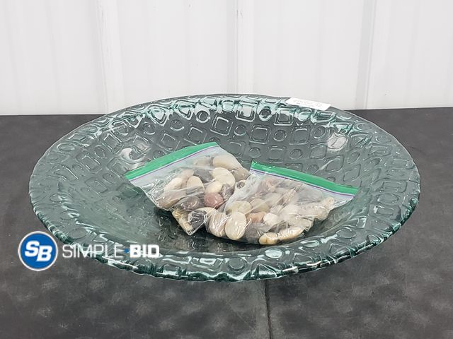 Lot 58-60367 - Decorative Heavy Duty Glass Bowl with decorative stones