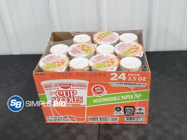 Lot 58-51385 - Ramen CHICKEN noodle soup Microwavable paper cups - 23 in package