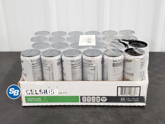 Lot 58-29826 - CELSIUS! Lot of (24) Celsius Sparking Kiwi Guava -- 12 fl oz each - unopened
