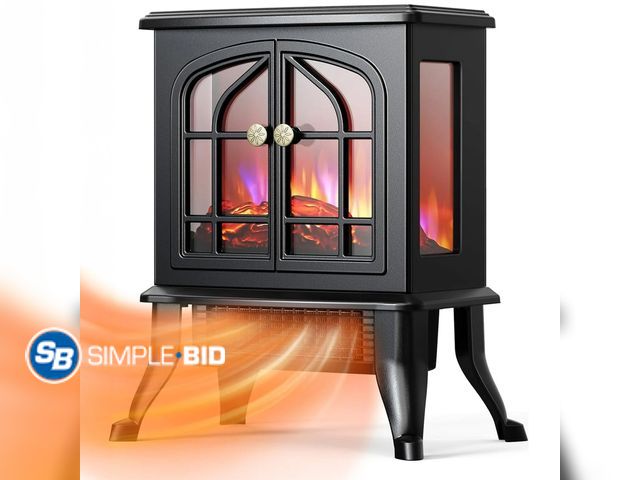 Lot 58-54192 - New Vebreda MK6 Electric Fireplace-Indoor Freestanding Space Heater with Faux Log and Flame Effect, ...