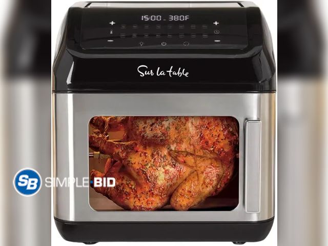Lot 58-65234 - Sur La Table Left Hinge Multi-Function Air Fryer, 13 Qt, Black - very light use - in good condition ...