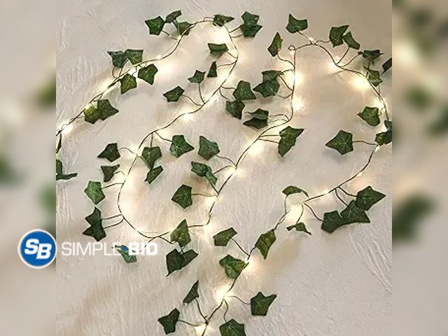 Lot 58-17835 - LED Vine Fairy Lights Battery Operated, 8 Modes &amp; Timer Ivy String Lights with Remote, Green Lea...