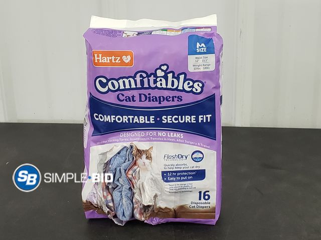 Lot 58-63724 - Hartz Comfitables Cat Diapers - 16 Pack - Open Package - Size M