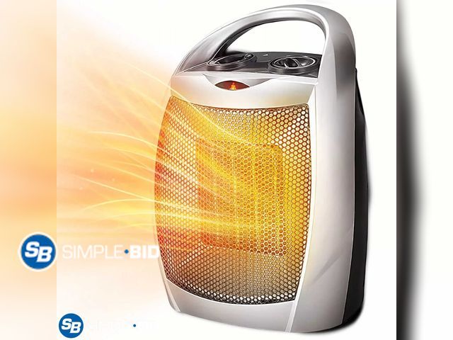 Lot 58-27969 - LHRIVER Compact 1500W/750W Space Heater with Thermostat - ETL Certified Ceramic Portable Heater Fan,...