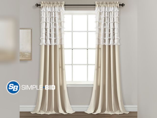 Lot 58-51340 - New Lush Decor Avery Light Filtering Window Panel, Neutral, 84" x 54", Set of 2