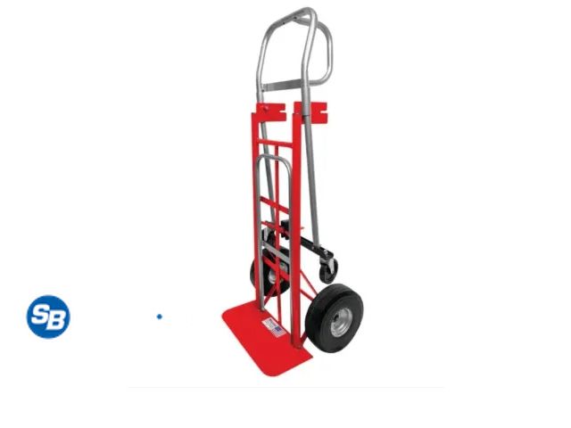 Lot 58-65586 - New Milwauke 3-in-1 Foldable Hand Truck, Red (WILL NEED ONE TIRE)