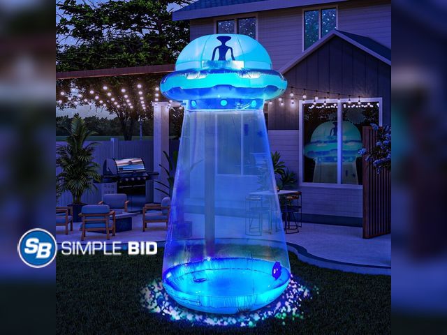 Lot 58-32316 - Joyfy 6 FT Halloween Inflatable UFO Alien Decoration with Built-in LEDs,UFO Halloween Decorations Ou...