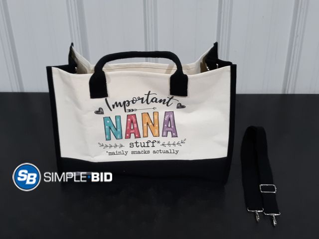 Lot 58-17767 - New important NANA stuff --- mainly snacks actually canvas bag