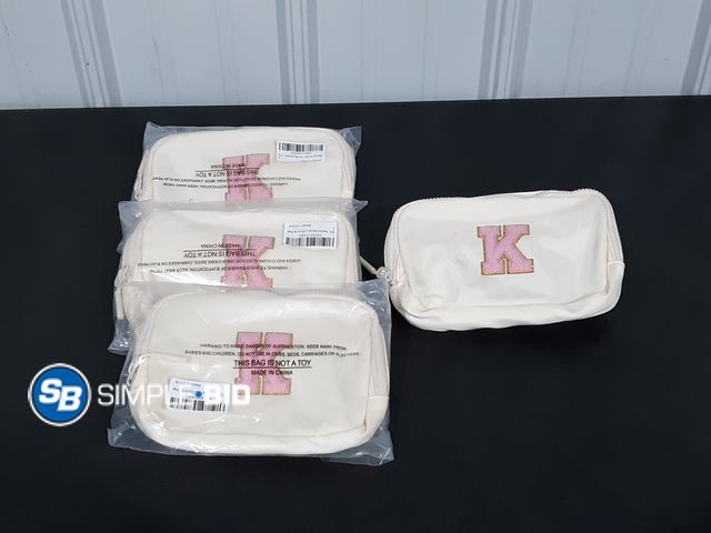 Lot 58-31647 - Lot of (4) New initial Crossbody bag, Fanny pack Belt bag -"K"