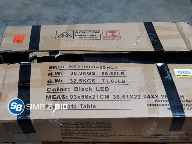 Lot 58-26433 - Wooden Black LED Table - Open Box - Unsure if Complete