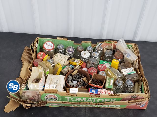 Lot 58-74177 - Box of Various, Nuts, Bolts, Screws, Nails and More