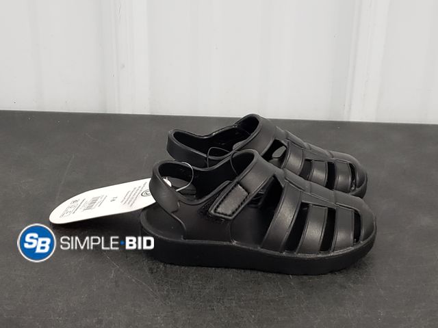 Lot 58-72295 - Wonder Nation Kids Plastic Black Sandals - Size 7-8 - NWT
